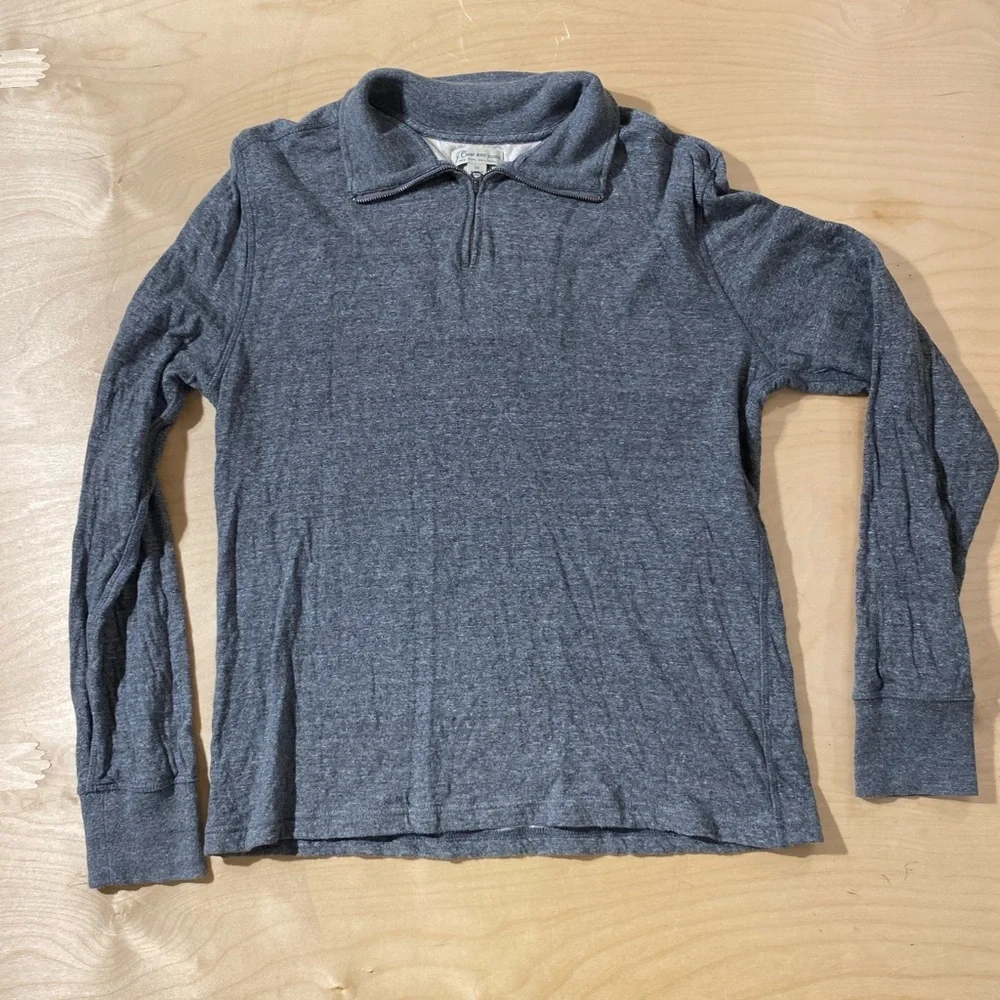 J. Crew Charcoal Long Sleeve Three Quarter Zip Sweater Medium (OP)